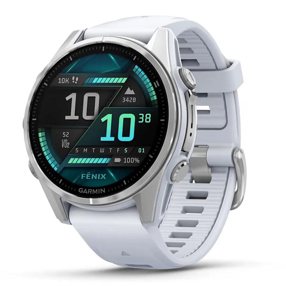 Garmin Fenix 8 - BlackToe Running#colour_glass-silver-stainless-steel-with-whitestone-silicone-band