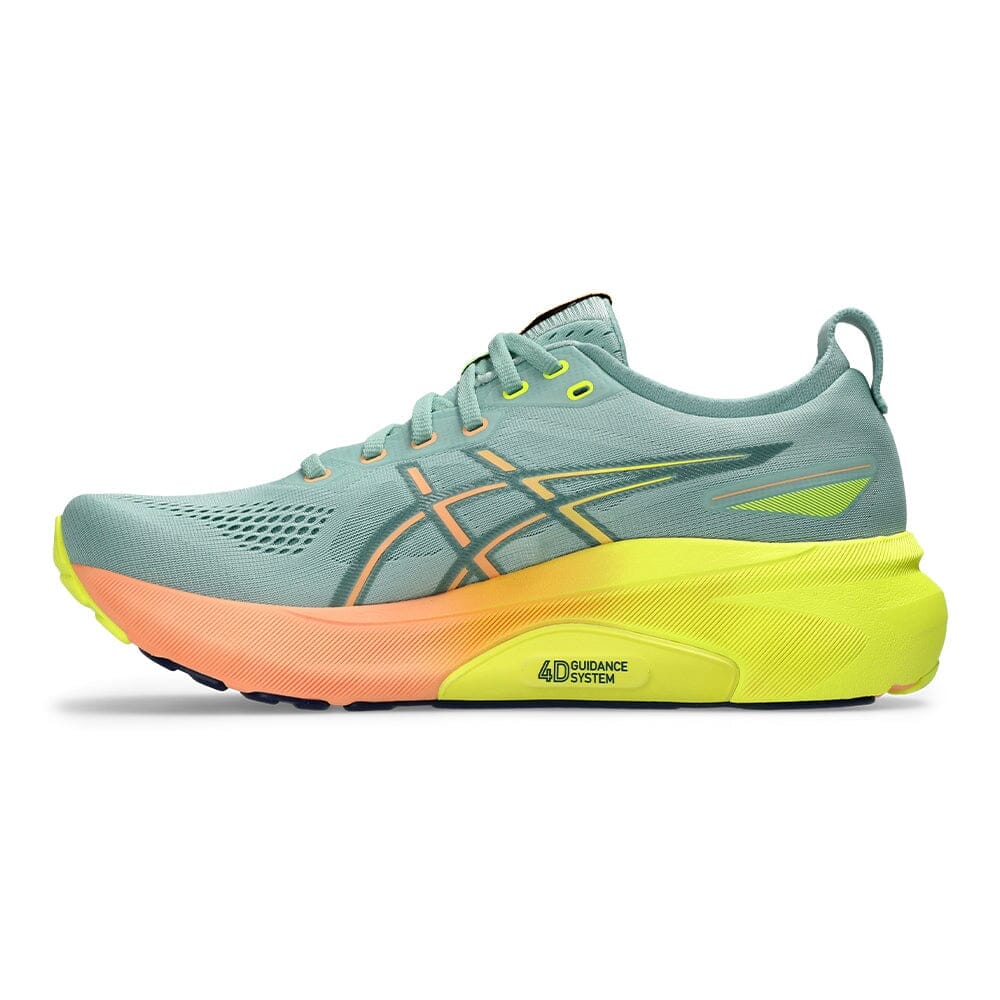 Asics Women's Gel-Kayano 31 Paris - BlackToe Running#colour_light-celadon-safety-yellow