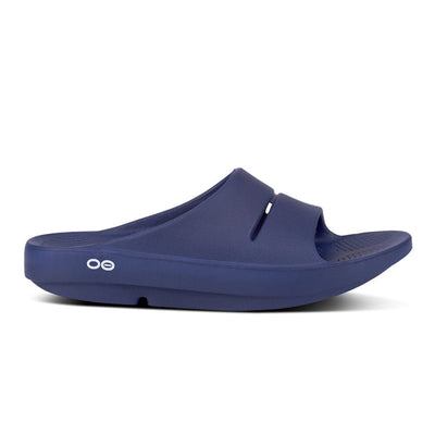 Oofos Ooahh Slide Sandal - BlackToe Running#colour_navy