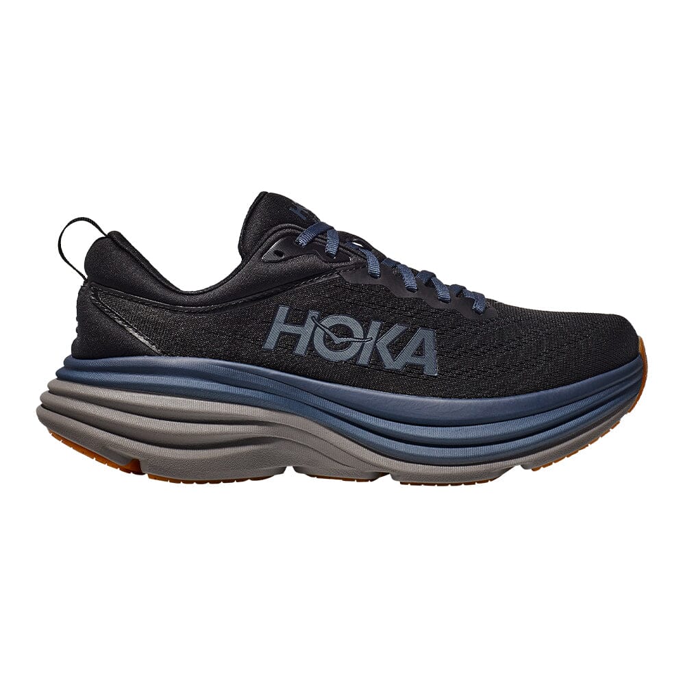 Hoka Men's Bondi 8 - BlackToe Running#colour_black-iron-ore