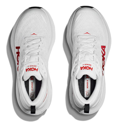 Hoka Men's Bondi 8 - BlackToe Running#colour_white-vermillion