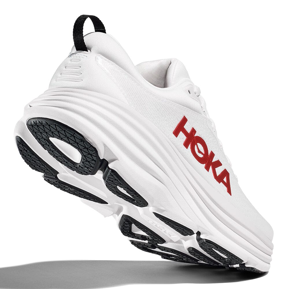 Hoka Men's Bondi 8 - BlackToe Running#colour_white-vermillion