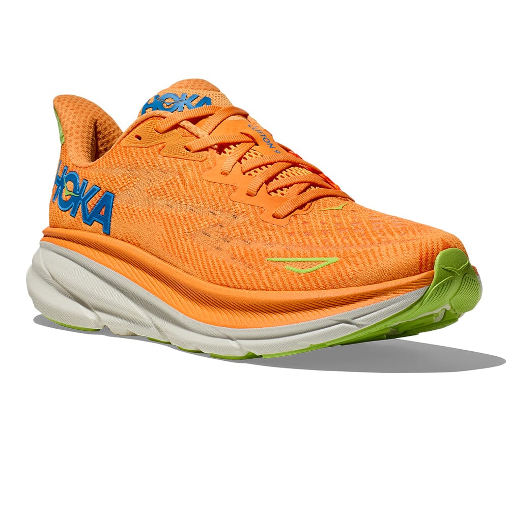 Hoka Men's Clifton 9 - BlackToe Running#colour_solar-flare-lettuce