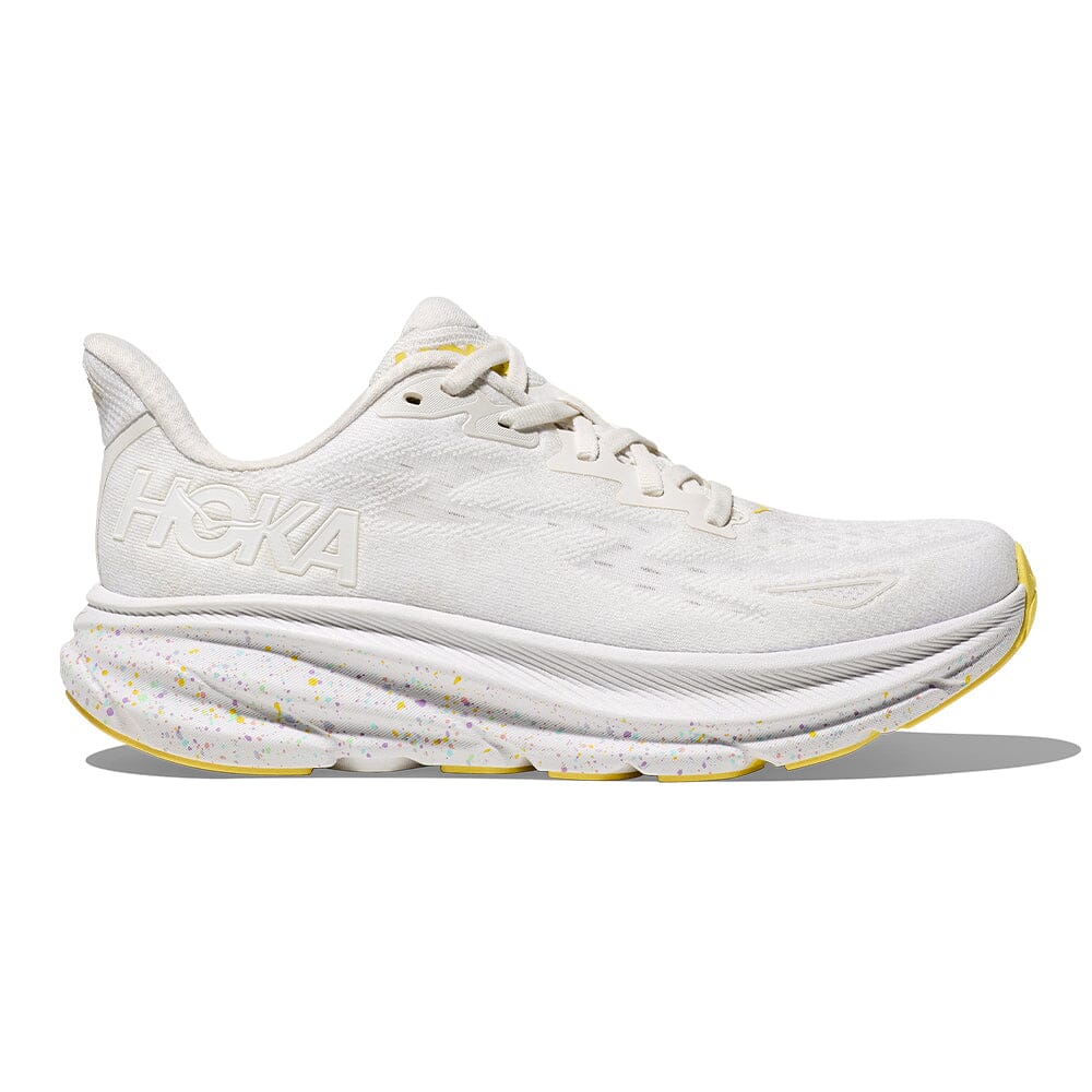 Hoka Men's Clifton 9 - BlackToe Running#colour_white-lemonade