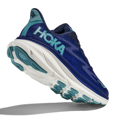 Hoka Women's Clifton 9 Women's Shoes - BlackToe Running#colour_bellwether-blue-evening-sky