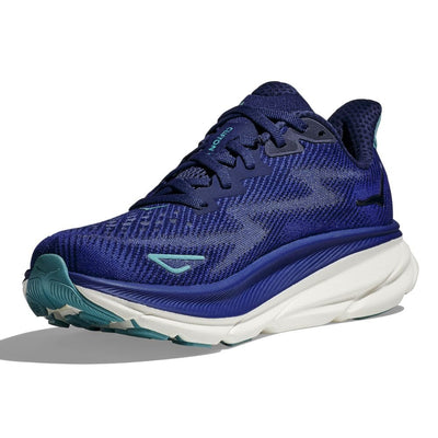 Hoka Women's Clifton 9 Women's Shoes - BlackToe Running#colour_bellwether-blue-evening-sky