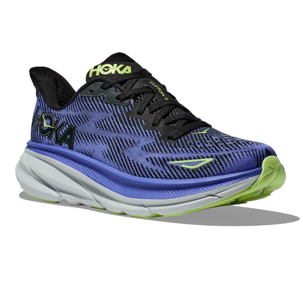 Hoka Women's Clifton 9 Women's Shoes - BlackToe Running#colour_black-stellar-blue