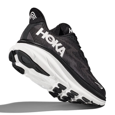 Hoka Women's Clifton 9 - Wide - BlackToe Running#colour_black-white