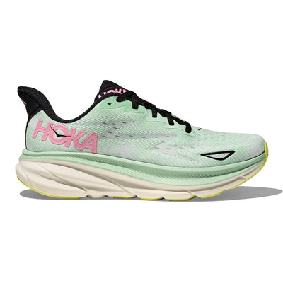 Hoka Women's Clifton 9 - BlackToe Running#colour_mint-fluorite-snow-melt