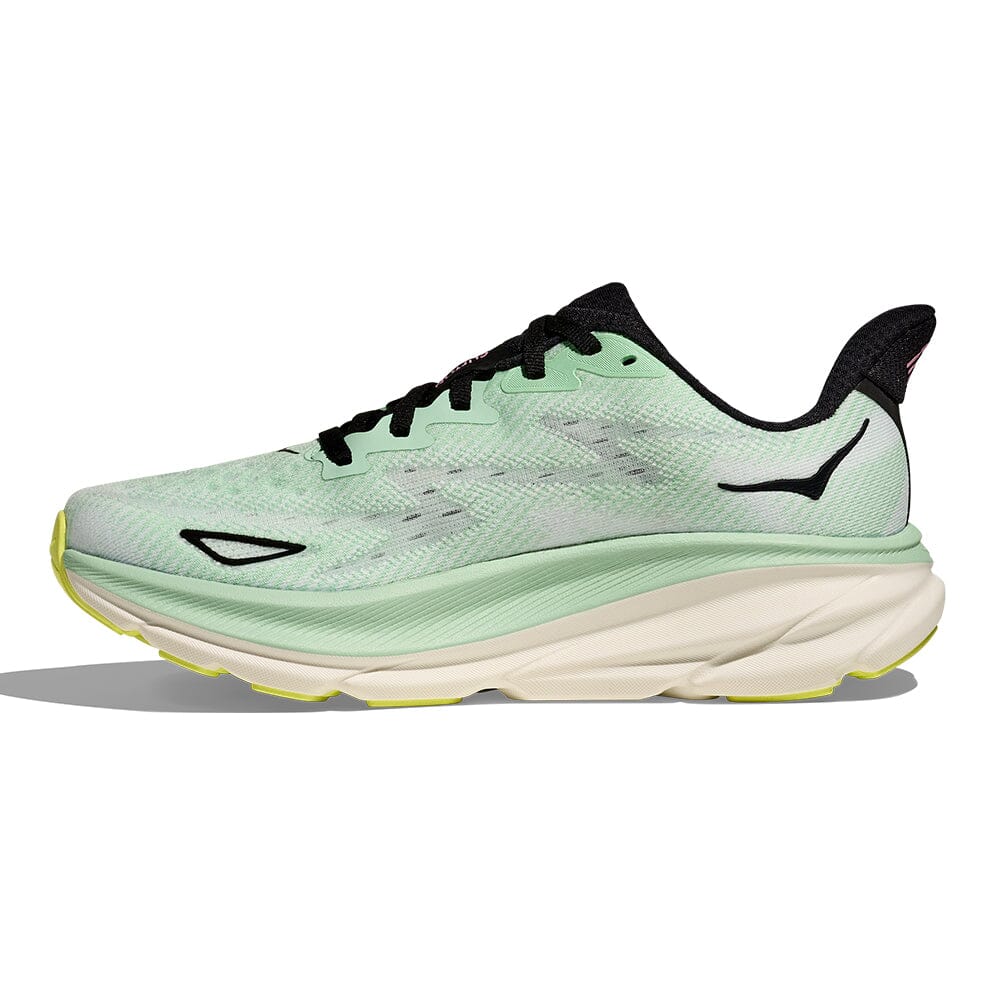 Hoka Women's Clifton 9 - BlackToe Running#colour_mint-fluorite-snow-melt