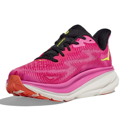 Hoka Women's Clifton 9 Women's Shoes - BlackToe Running#colour_raspberry-strawberry