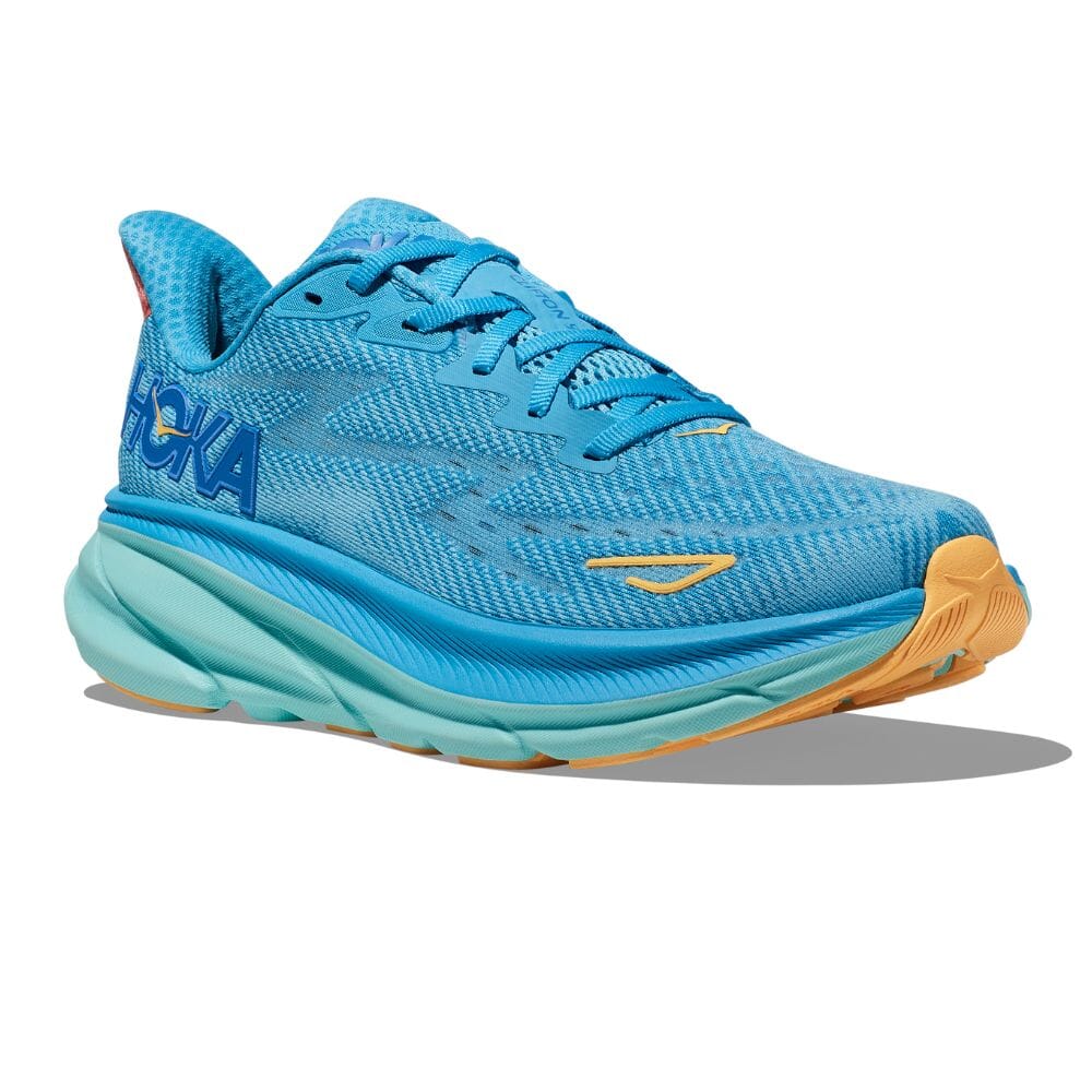 Hoka Women's Clifton 9 Women's Shoes - BlackToe Running#colour_Hoka Women's Clifton 9 Women's Shoes - BlackToe Running#colour_swim-day-cloudless