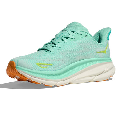 Hoka Women's Clifton 9 - BlackToe Running#colour_seafoam-aqua-breeze