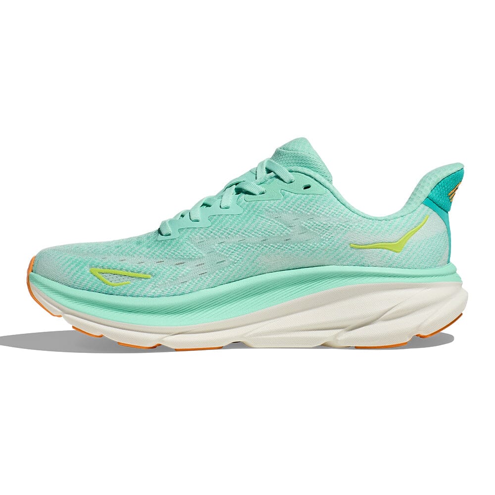 Hoka Women's Clifton 9 - BlackToe Running#colour_seafoam-aqua-breeze