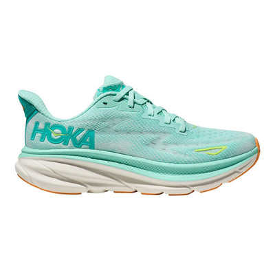 Hoka Women's Clifton 9 - BlackToe Running#colour_seafoam-aqua-breeze