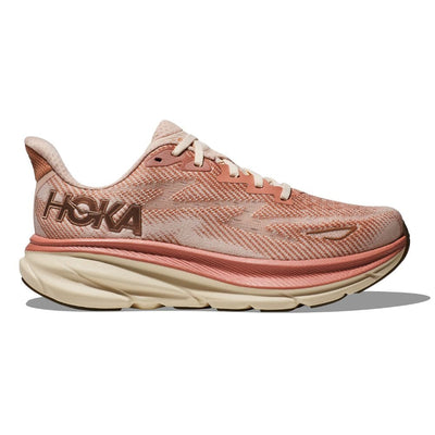 Hoka Women's Clifton 9 Women's Shoes - BlackToe Running#colour_sandstone-cream