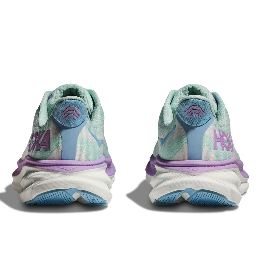 Hoka Women's Clifton 9 Women's Shoes - BlackToe Running#colour_sunlit-ocean-lilac-mist