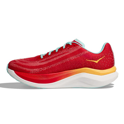 Hoka One One Men's Mach X Men's Shoes - BlackToe Running#colour_cerise-cloudless