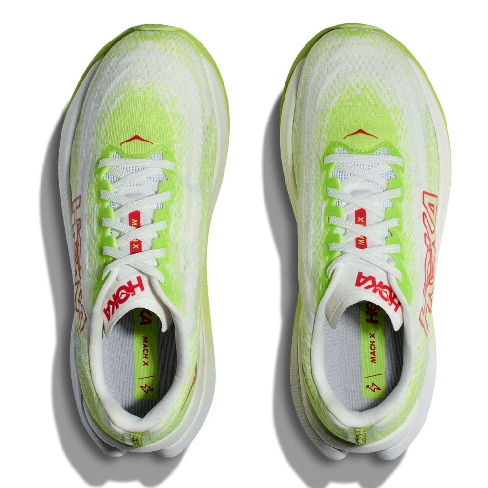 Hoka Men's Mach X Men's Shoes - BlackToe Running#colour_lettuce-white