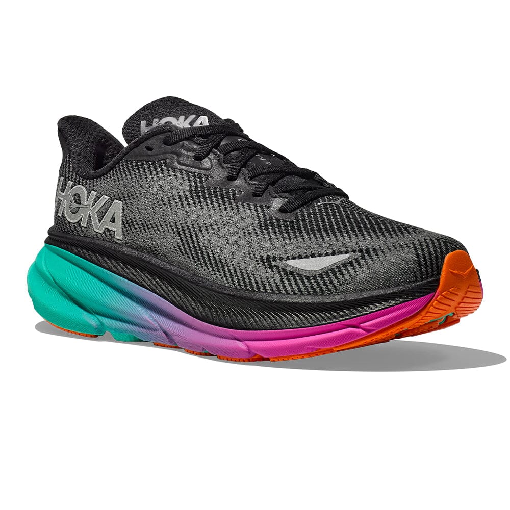 Hoka Men's Clifton 9 GTX Men's Shoes - BlackToe Running#colour_black-electric-aqua