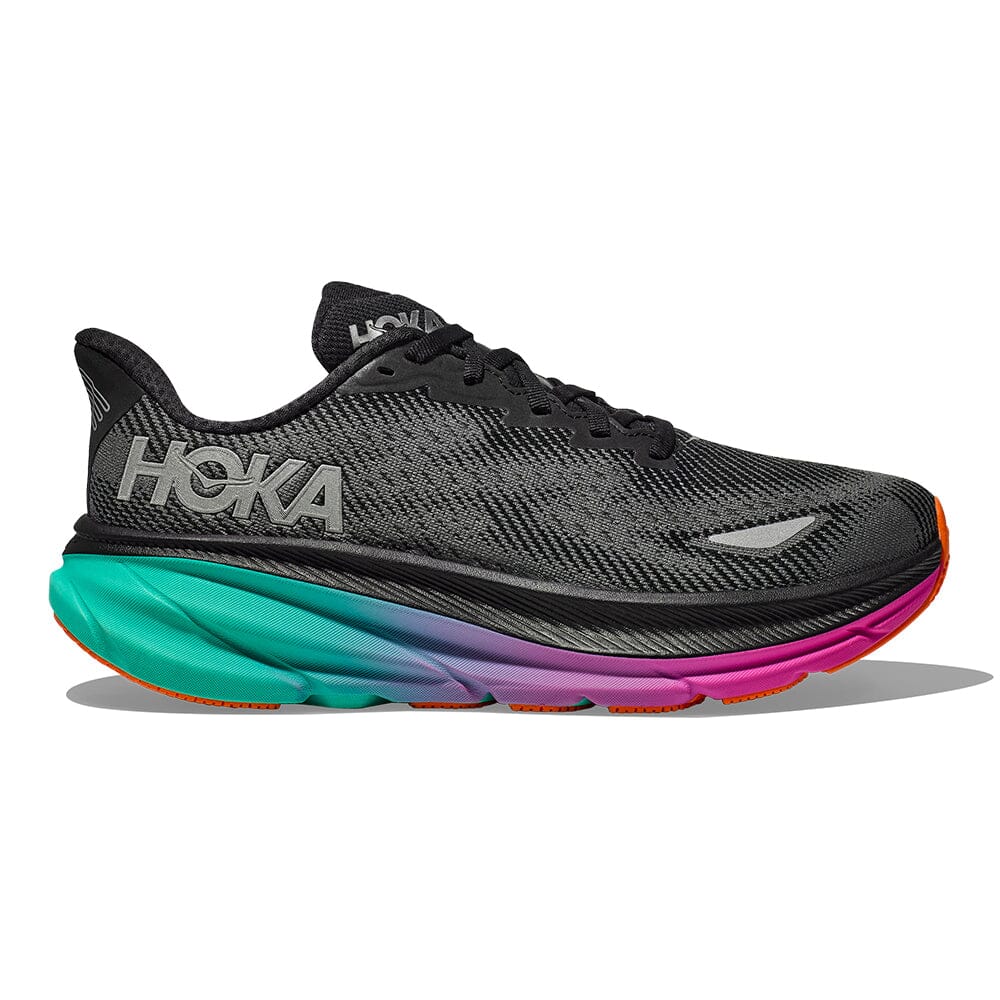 Hoka Men's Clifton 9 GTX Men's Shoes - BlackToe Running#colour_black-electric-aqua