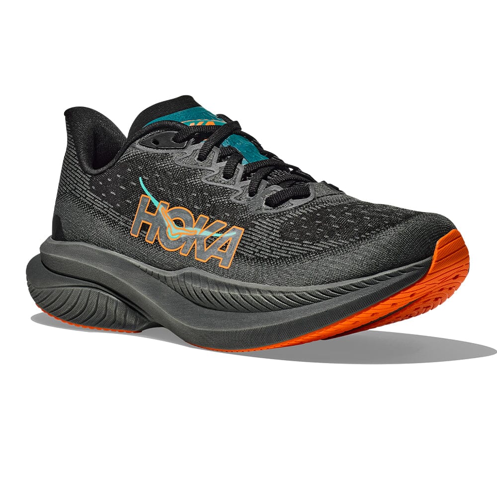 Hoka Men's Mach 6 - BlackToe Running#colour_black-electric-tangerine