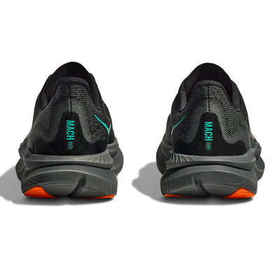 Hoka Men's Mach 6 - BlackToe Running#colour_black-electric-tangerine