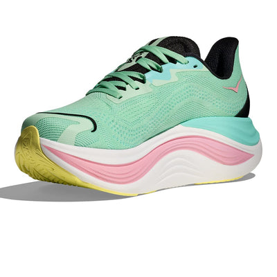 Hoka Women's Skyward X - BlackToe Running#colour_mint-fluorite-blue-spark