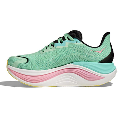 Hoka Women's Skyward X - BlackToe Running#colour_mint-fluorite-blue-spark