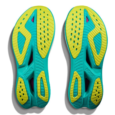 Hoka Women's Mach X 2 - BlackToe Running#colour_frost-electric-aqua