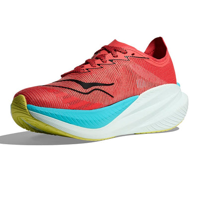 Hoka Women's Mach X 2 - BlackToe Running#colour_grapefruit-electric-coral