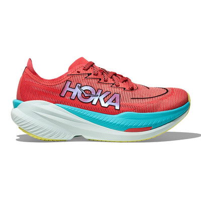 Hoka Women's Mach X 2 - BlackToe Running#colour_grapefruit-electric-coral