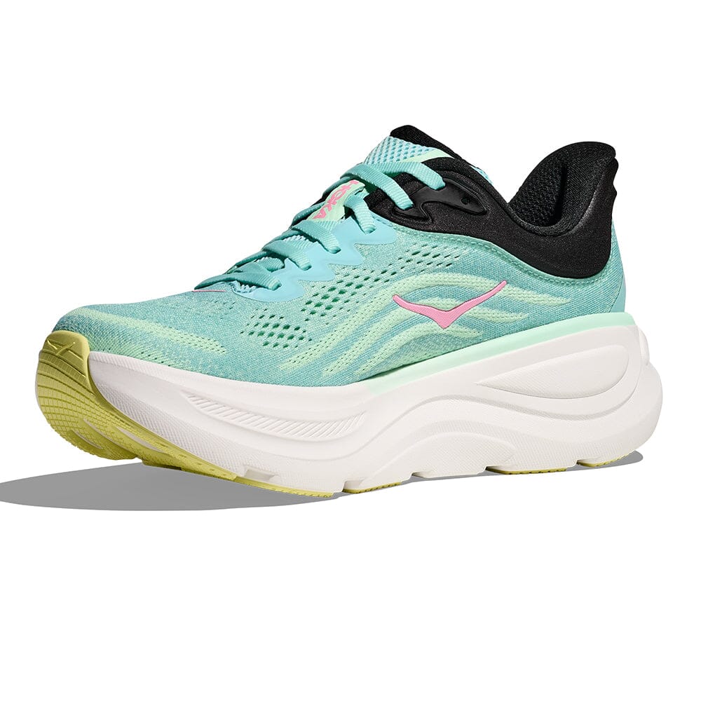 Hoka Women's Bondi 9 - BlackToe Running#colour_blue-spark-mint-fluorite