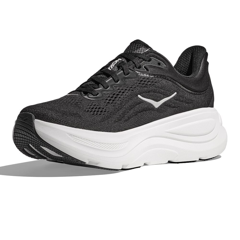 Hoka Men's Bondi 9 - Wide - BlackToe Running#colour_black-white