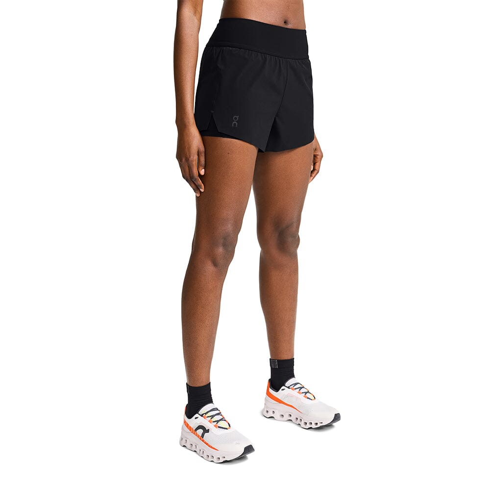 On Women's Running Shorts - BlackToe Running#colour_black