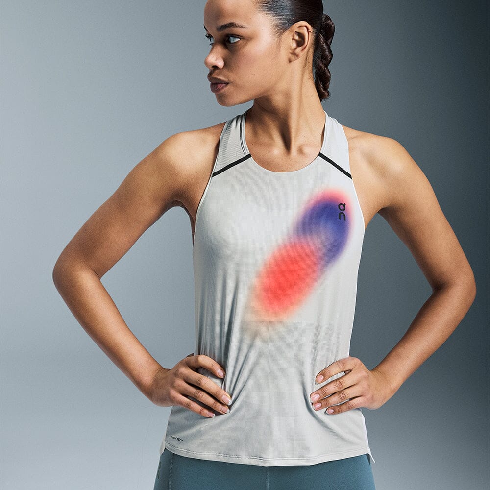 On Women's Performance Tank - Prism Capsule - BlackToe Running#colour_glacier