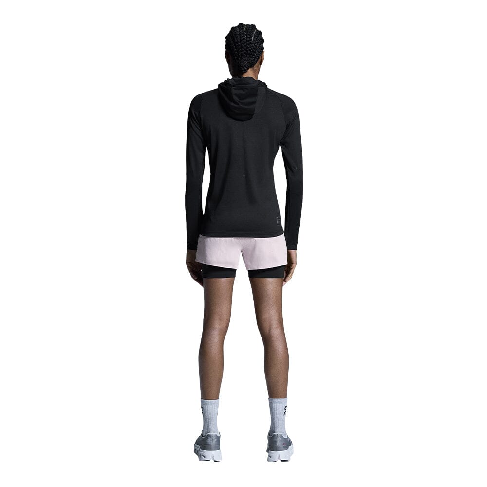 On Women's 3" Performance 2/1 Shorts - BlackToe Running#colour_mauve-black