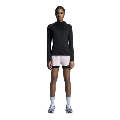 On Women's 3" Performance 2/1 Shorts - BlackToe Running#colour_mauve-black