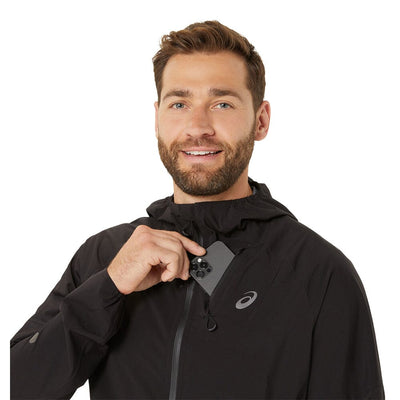 Asics Men's Metarun Waterproof Jacket - BlackToe Running#colour_black