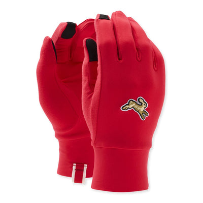 Tracksmith Inverno Gloves - BlackToe Running#colour_red