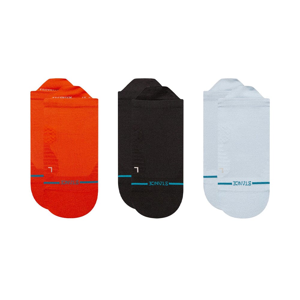 Stance Run Iconic Ultralight Cushion Tab 3-Pack Socks - BlackToe Running#colour_red