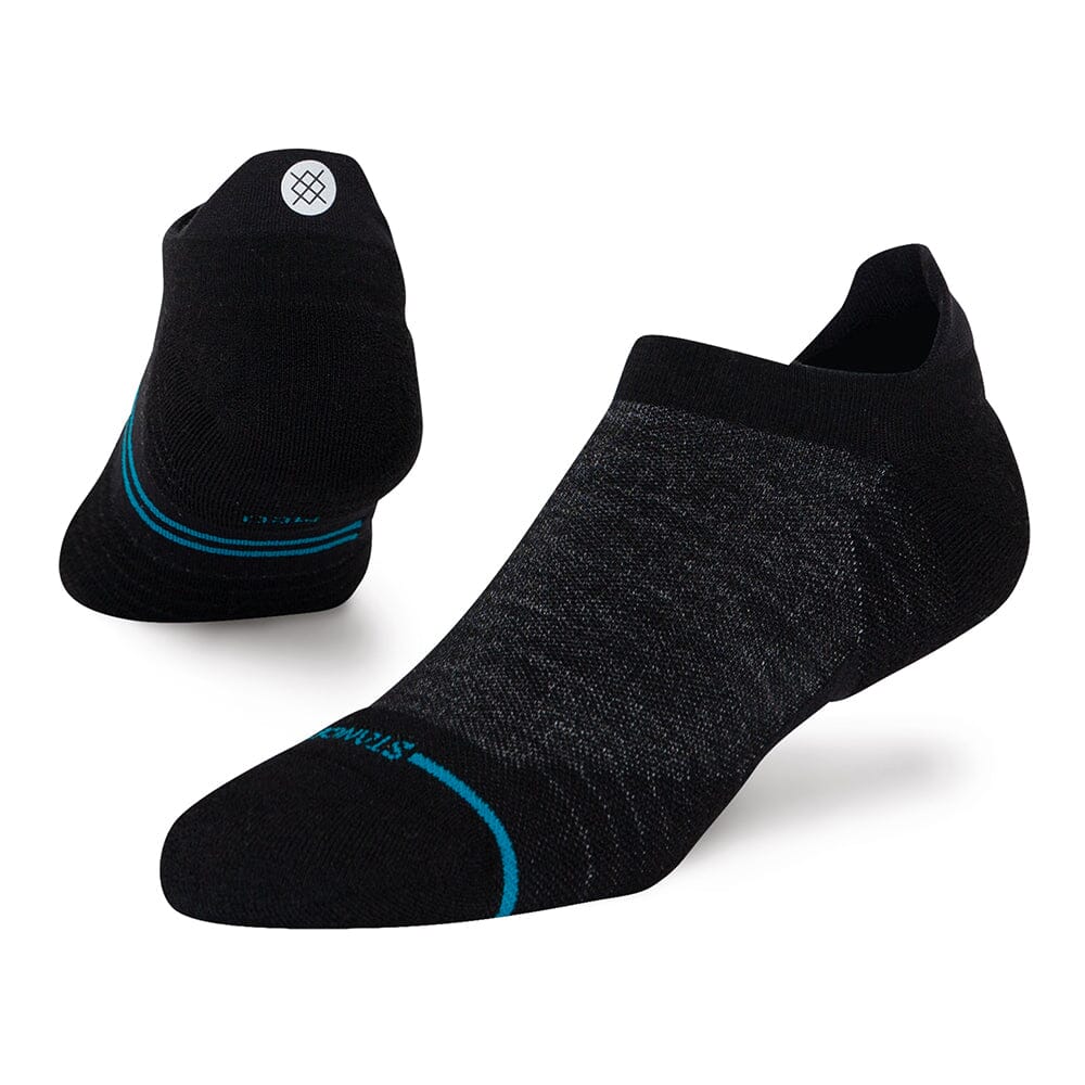 Stance Run Light Cushion Wool Tab Socks - BlackToe Running#colour_black