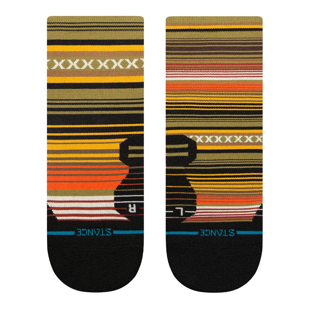 Stance Run Curren Light Cushion Quarter Socks - BlackToe Running#colour_olive