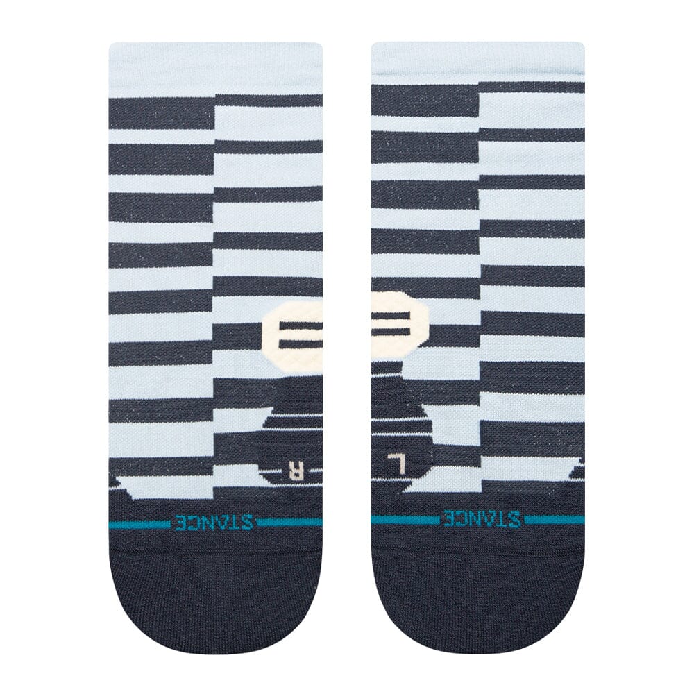 Stance Run Zippin Light Quarter Socks - BlackToe Running#colour_iceblue