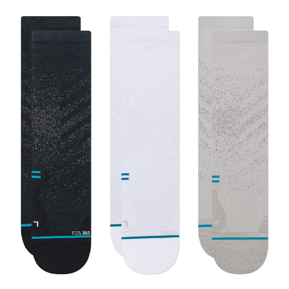 Stance Run Light Crew Socks 3-Pack Socks - BlackToe Running - Small 