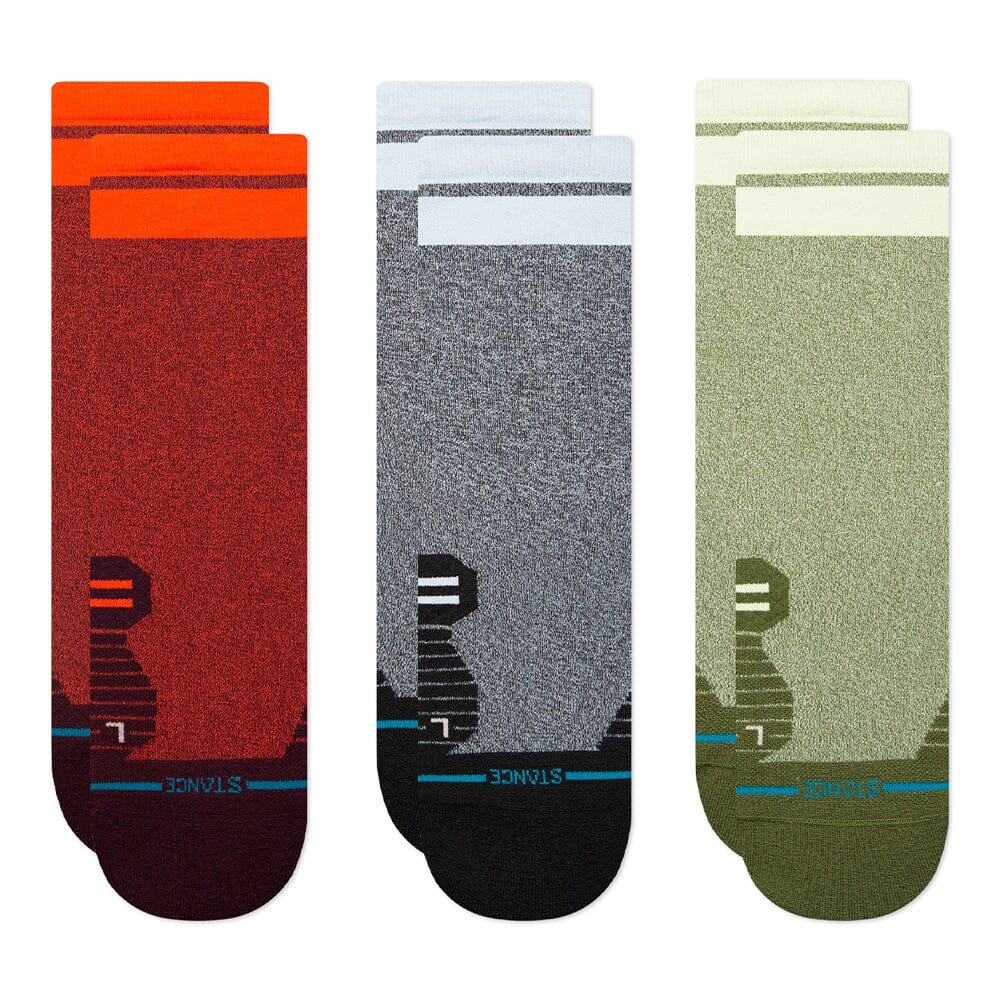 Stance Run Speedy Light Crew 3-Pack - BlackToe Running#colour_multi