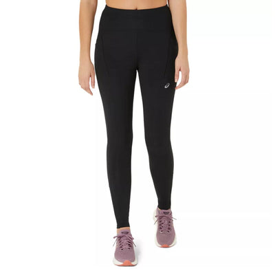 Asics Women's Road Winter High Waist Tight - BlackToe Running#colour_performance-black