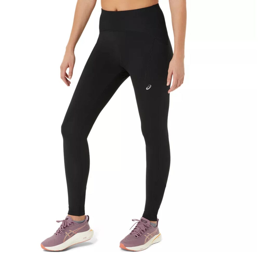 Asics Women's Road Winter High Waist Tight - BlackToe Running#colour_performance-black