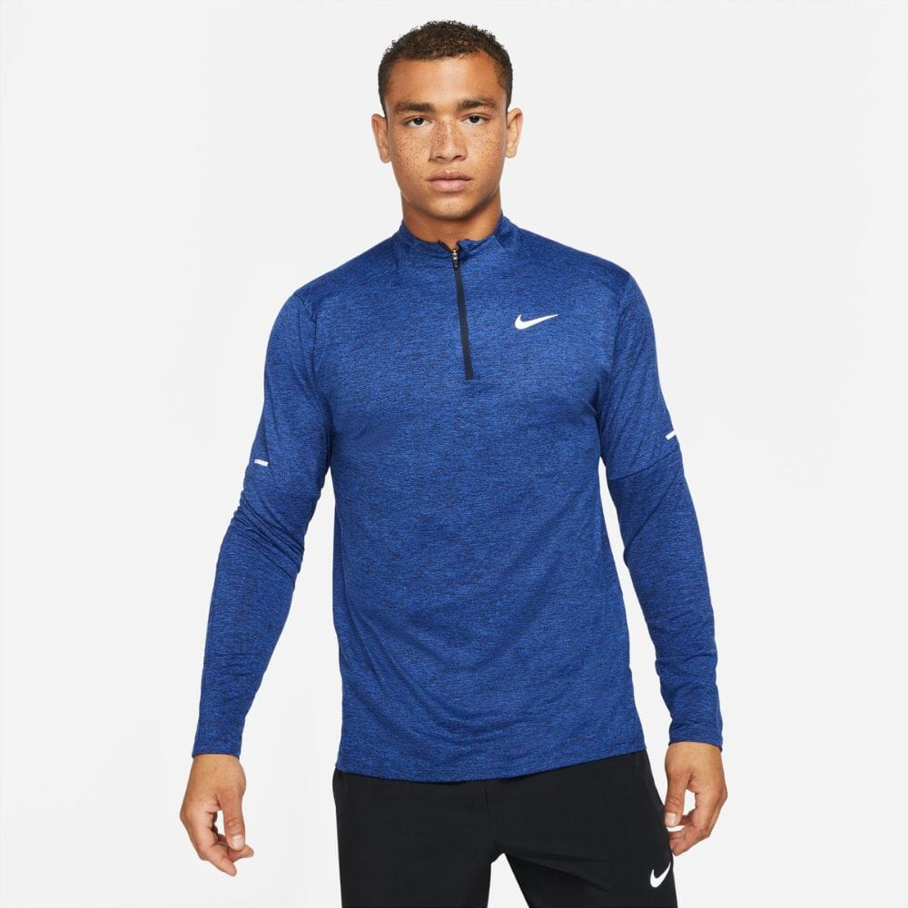 Nike Men's Element Half-Zip Running Top - BlackToe Running#colour_obsidian-game-royal