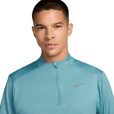 Nike Men's Element Half-Zip Running Top - BlackToe Running#colour_denim-turq-reflective-sliver